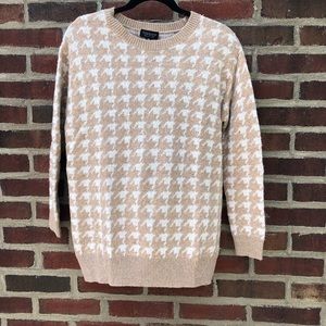 Topshop Herringbone Cream and Tan Sweater